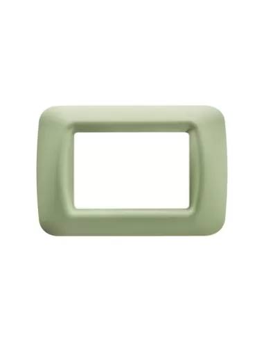Sistema Gewiss de 3 plazas con placa verde Venice top gw22543